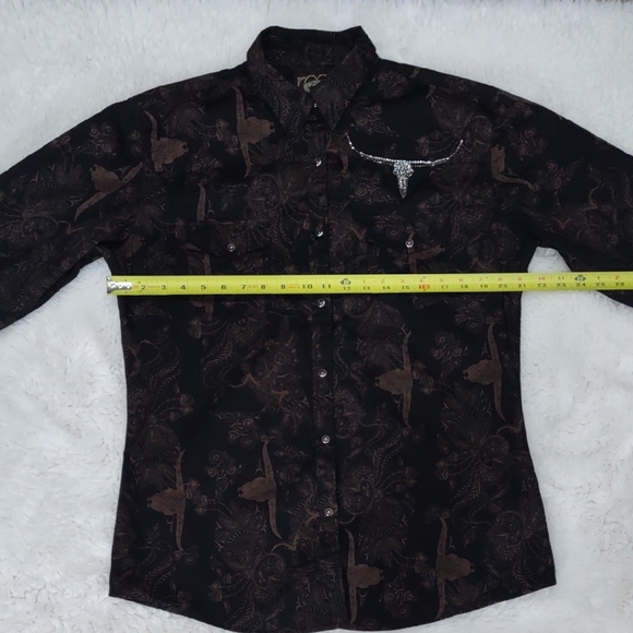 COWGIRL HARDWARE,Black and Brown Western Shirt, Size XL - Picture 14 of 17